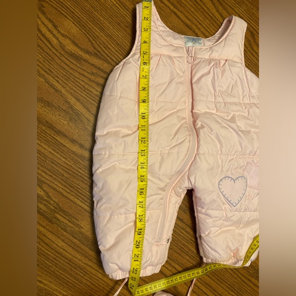 London Fog Pink Snow Bib with attached booties - size 12 months - NWOT - Picture 5 of 7